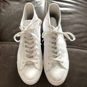 Leather converse high tops